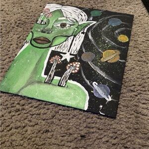 Green Alien Art Canvas